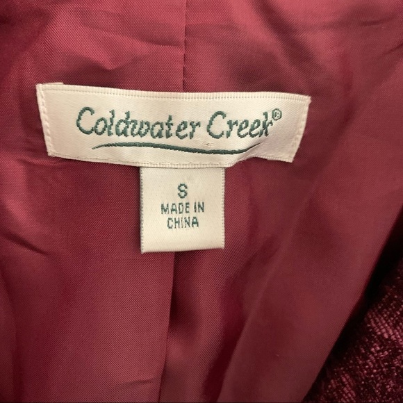Cold Water Creek Jacquard Burgandy Blazer Sz Sm. - Picture 8 of 11
